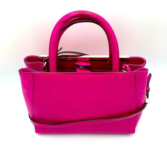 Auth Fendi Fuchsia 2Jours Elite Petit 2way Leather Tote Bag Crossbody Preloved - Picture 13 of 16